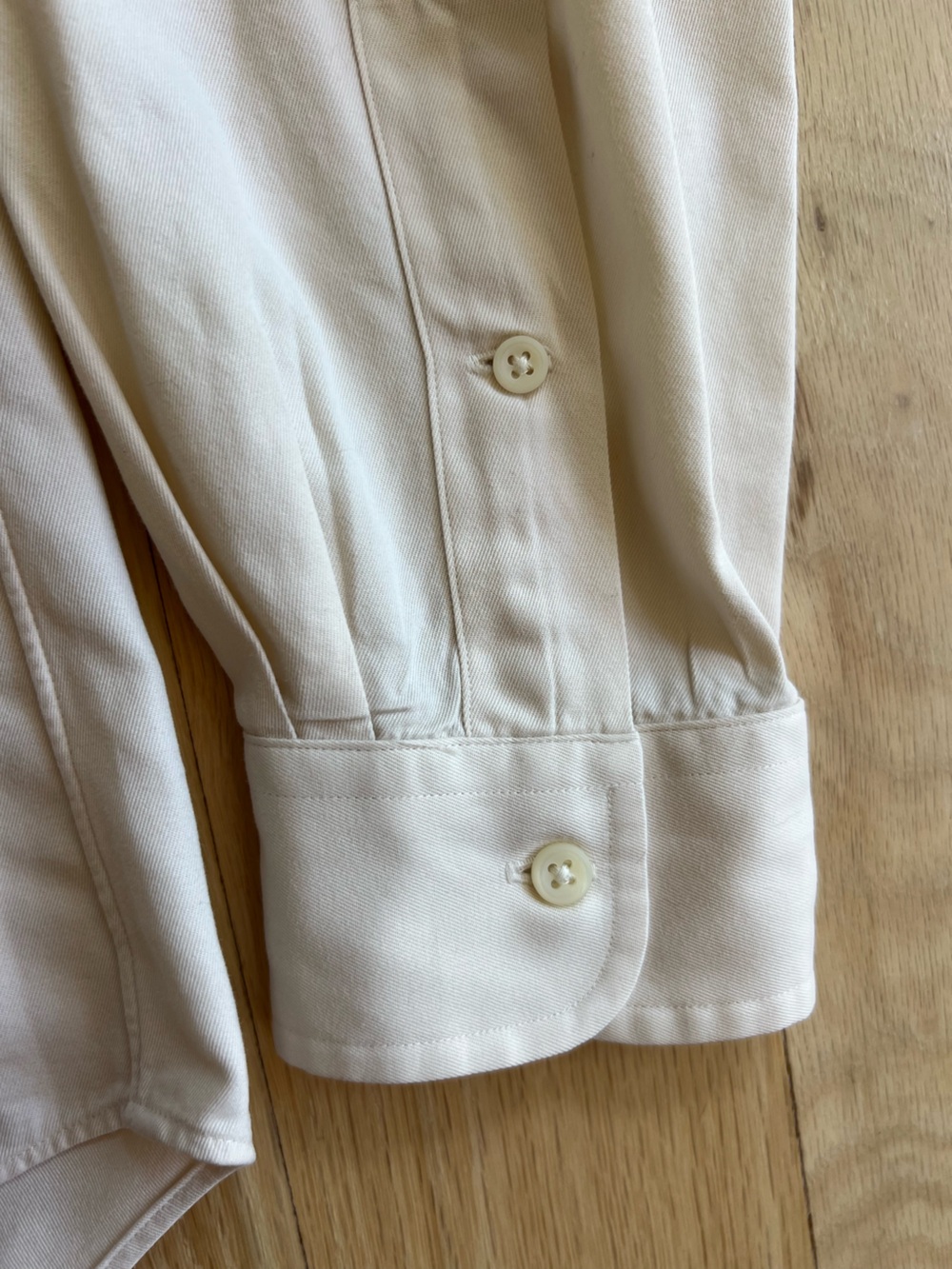 Ralph Lauren Mens Ivory 100% Cotton Classic Fit Button Down Shirt Navy Pony Sz M - Picture 8 of 14
